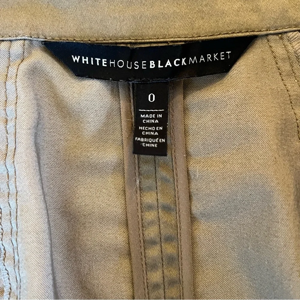 White House Black Market Olive Green Military Style Fitted Jacket 0